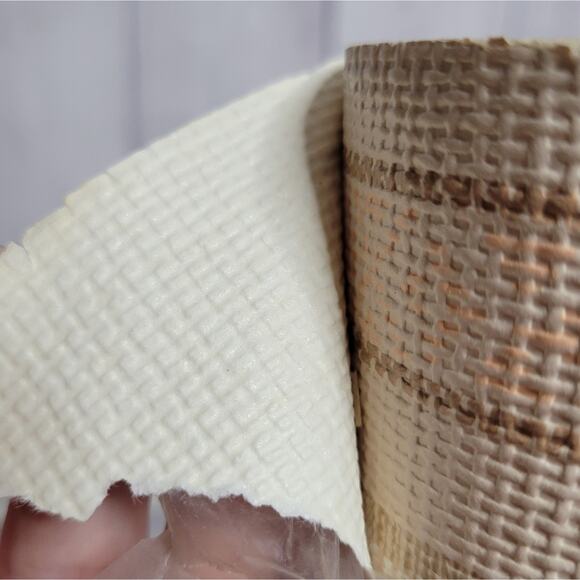 Vintage 60s 70s Deadstock Double Roll Textured Boho Wallcovering Wallpaper - Picture 4 of 10